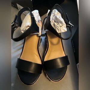 Torrid Black studded platform Cork Wedge Open Toe NIB size 8.5w